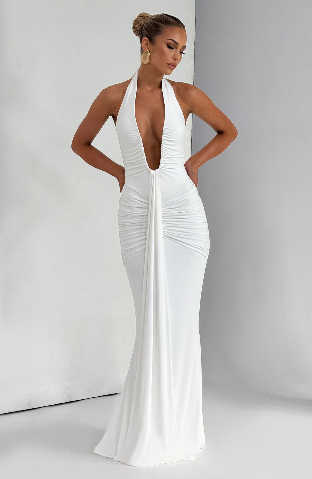 Taliaora Maxi Dress in White by Clandour, product photo 3