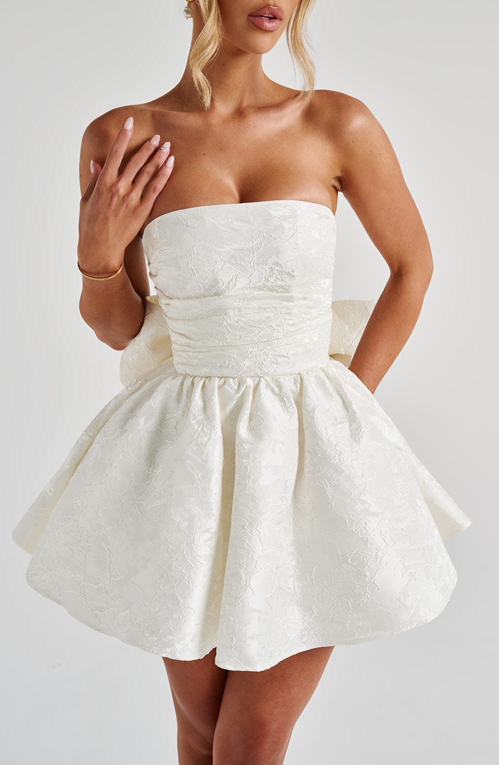 Taliavieve Mini Dress in Ivory by Clandour, product photo 3