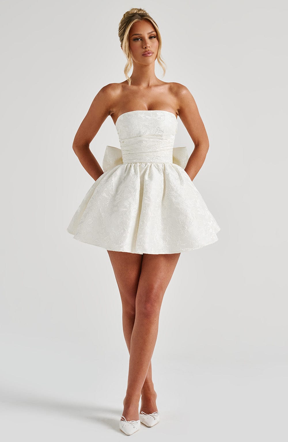 Taliavieve Mini Dress in Ivory by Clandour, product photo 8