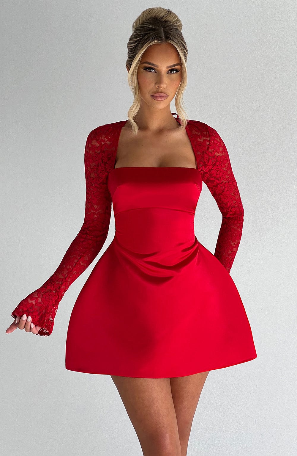 Taliayne Mini Dress in Red by Clandour, product photo 1