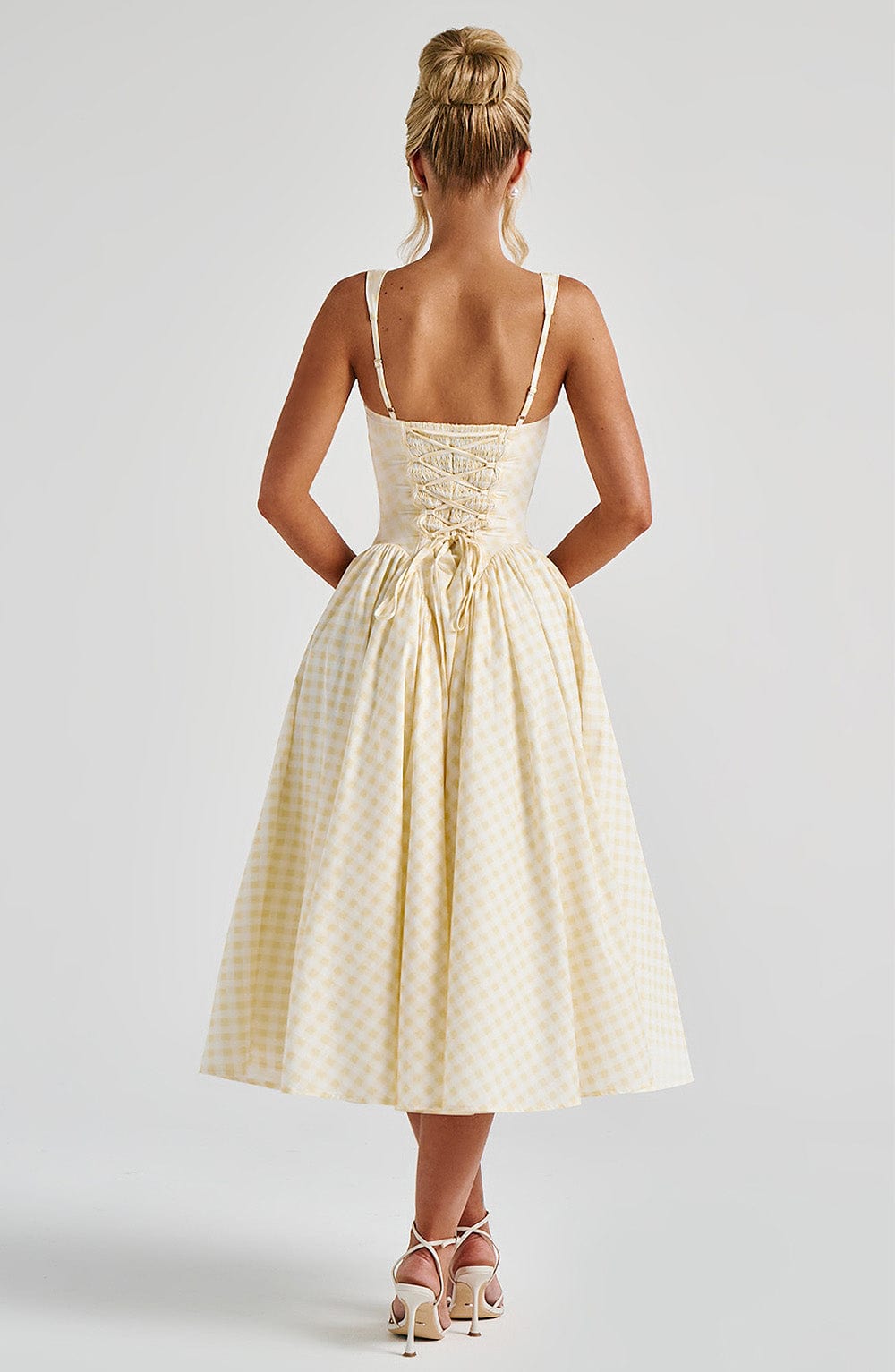 Velaelia Midi Dress in Lemon Gingham by Clandour, product photo 2