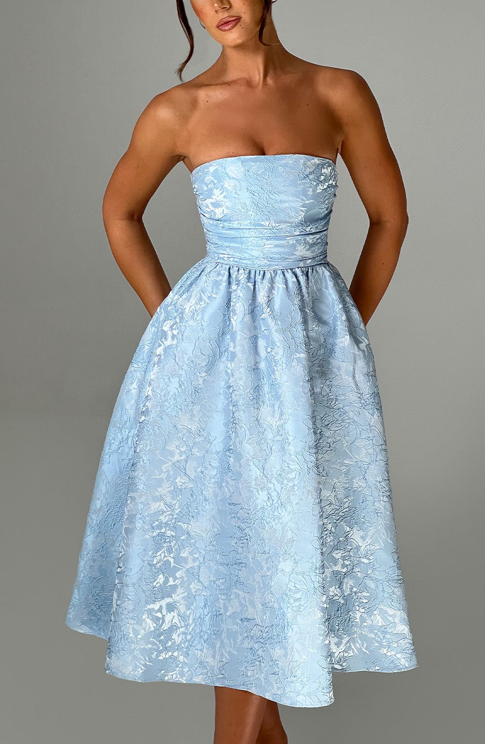 Velaelle Midi Dress in Blue by Clandour, product photo 1