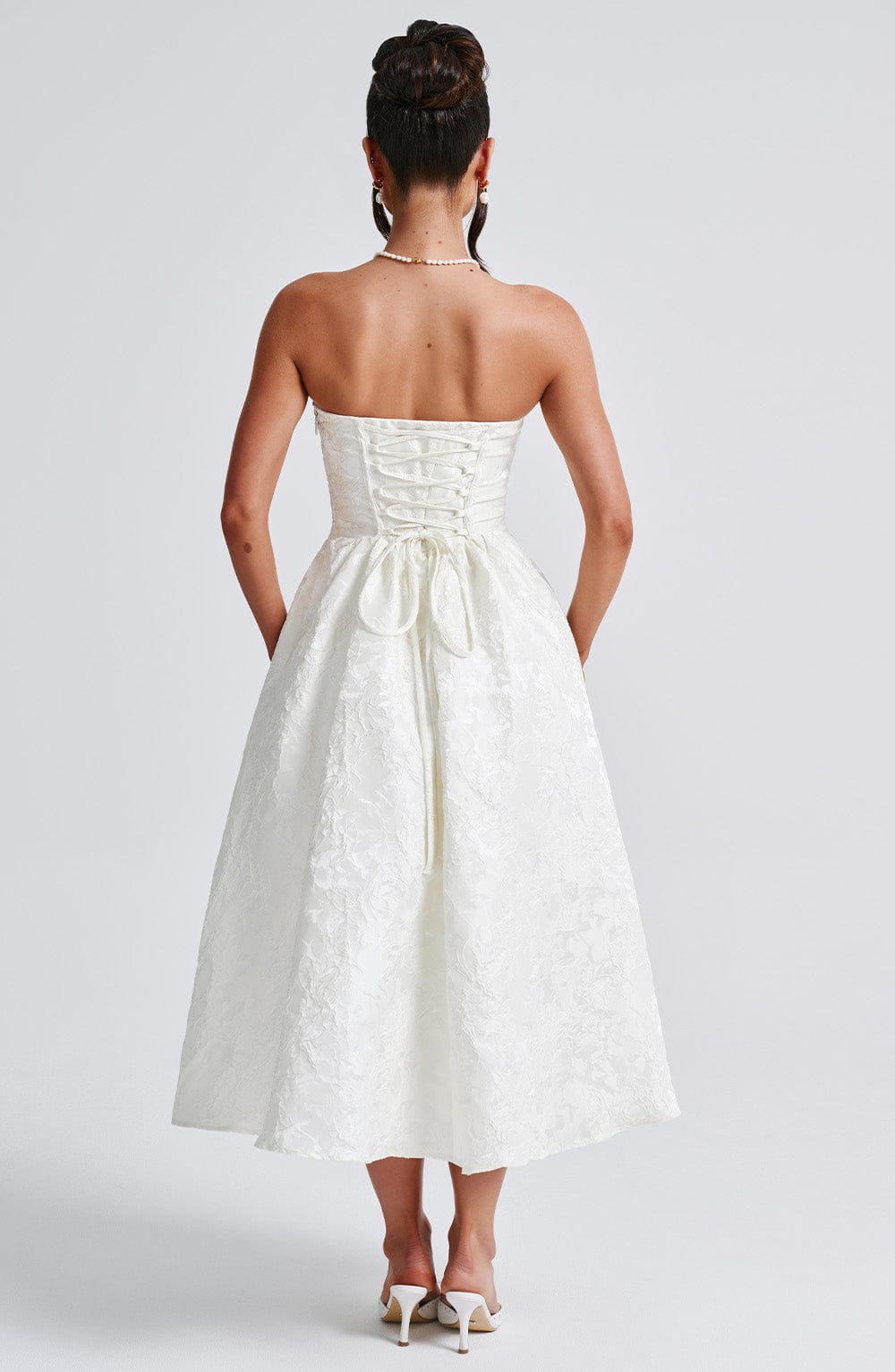 Velaelle Midi Dress in Ivory by Clandour, product photo 7