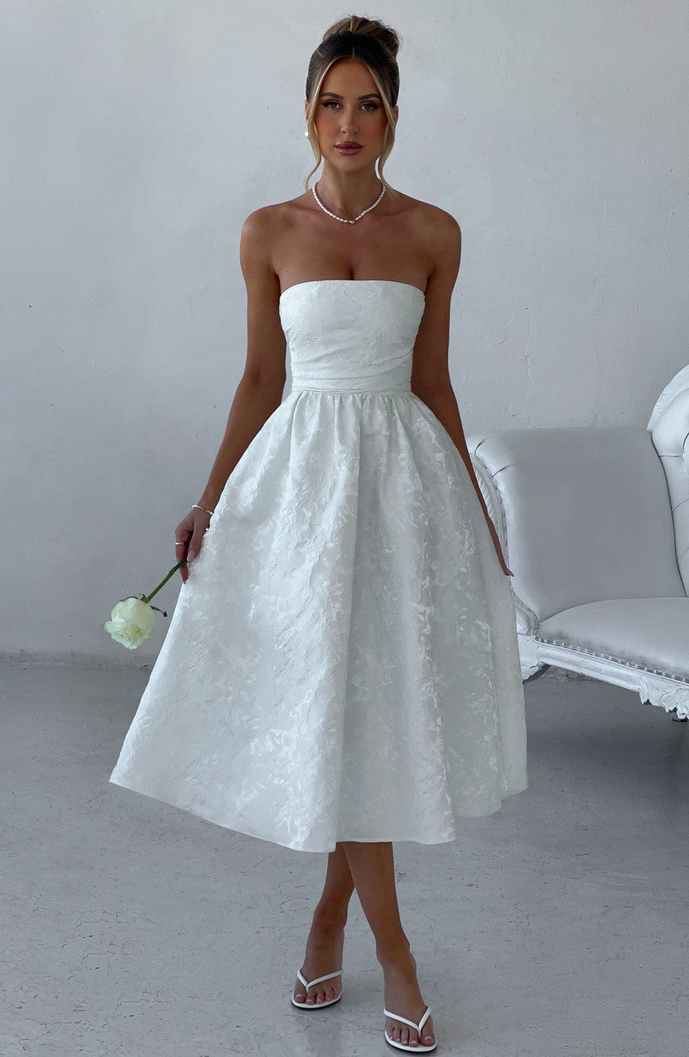 Velaelle Midi Dress in Ivory by Clandour, product photo 8