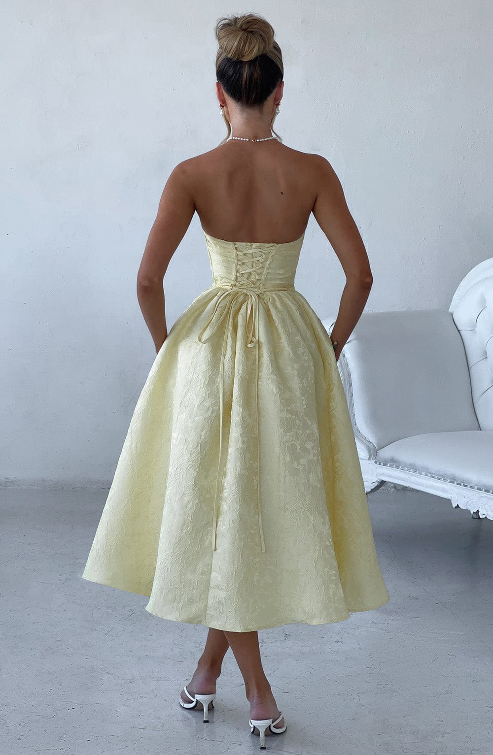Velaelle Midi Dress in Lemon by Clandour, product photo 2