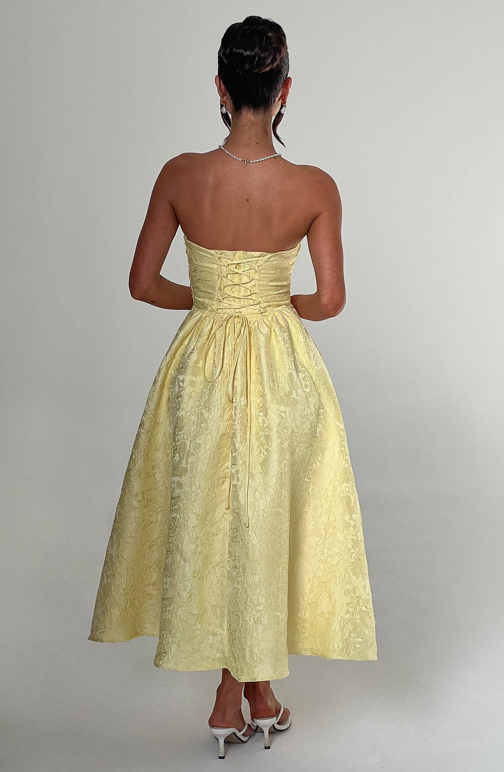 Velaelle Midi Dress in Lemon by Clandour, product photo 4