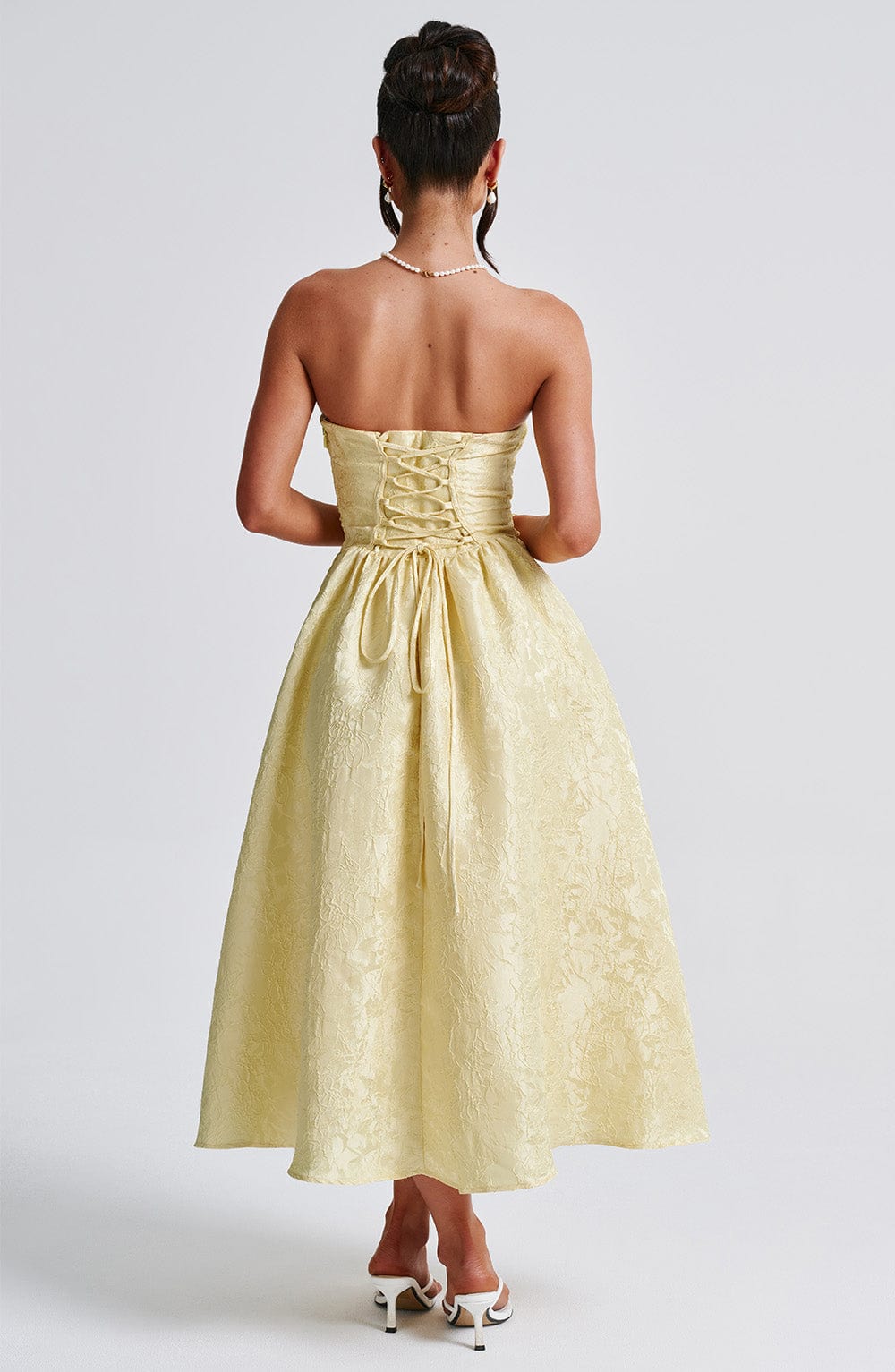 Velaelle Midi Dress in Lemon by Clandour, product photo 7