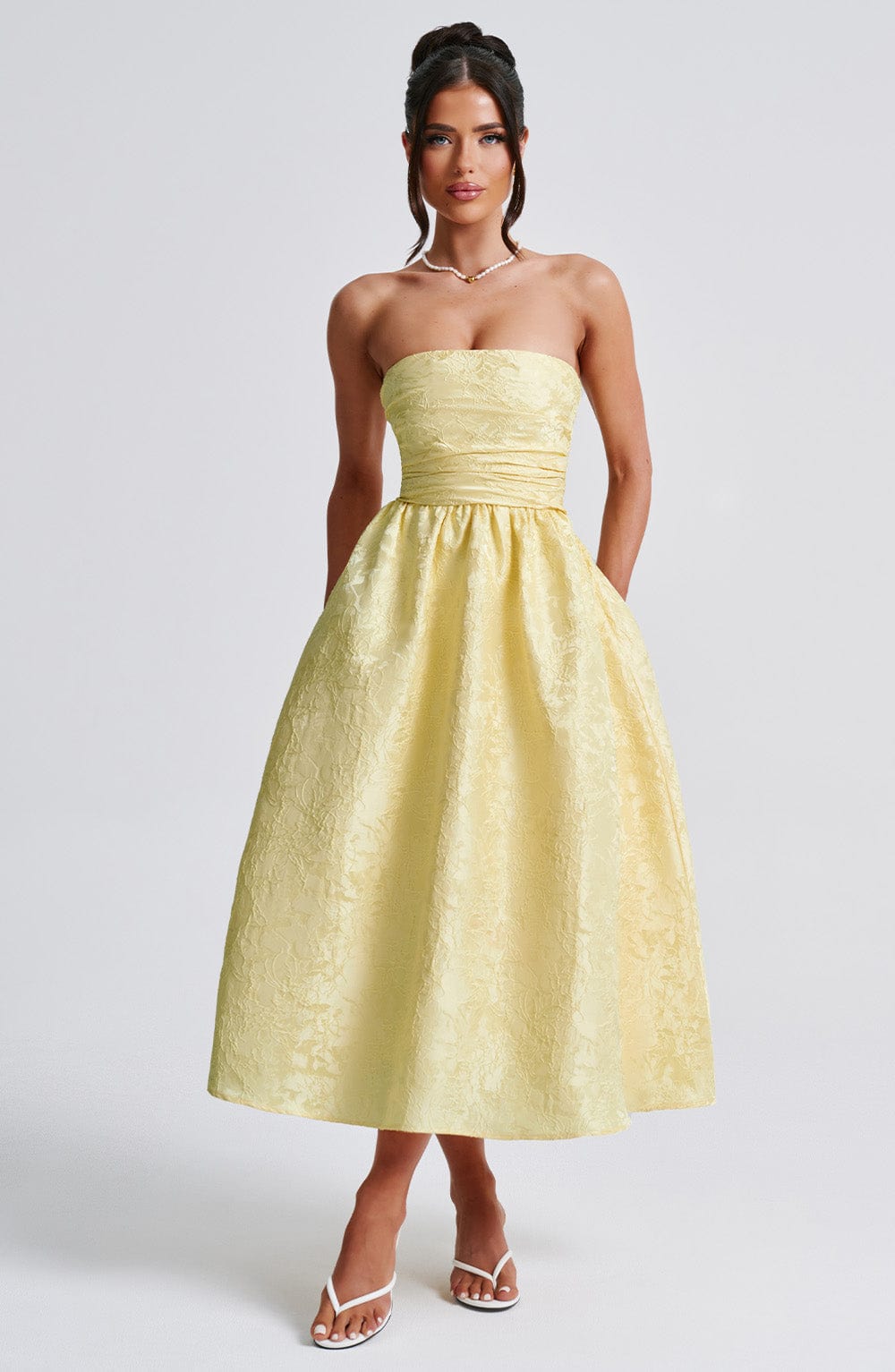 Velaelle Midi Dress in Lemon by Clandour, product photo 9