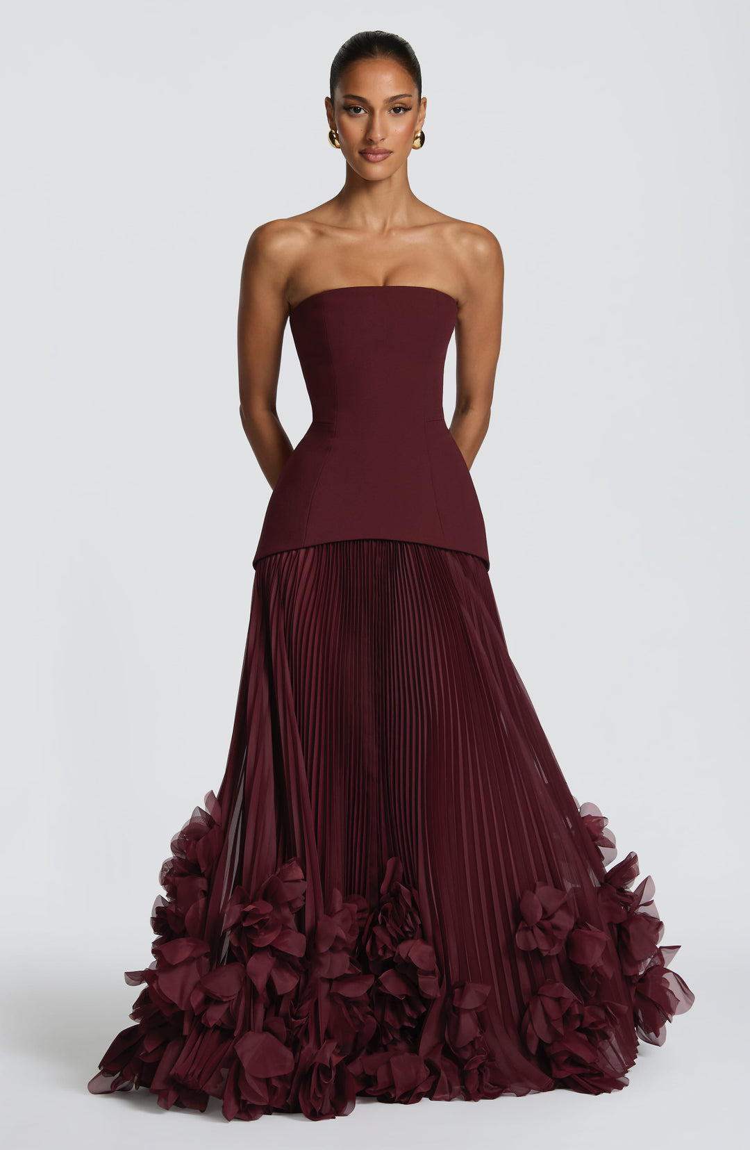 Velaena Gown in Cherry Lacquer by Clandour, product photo 1