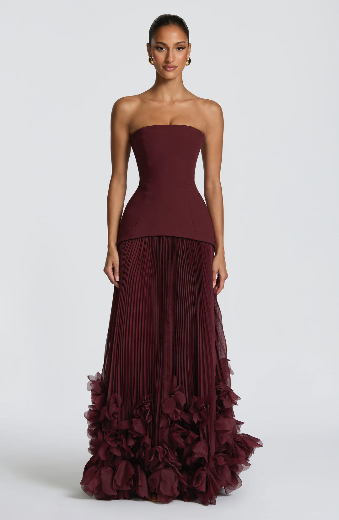 Velaena Gown in Cherry Lacquer by Clandour, product photo 5