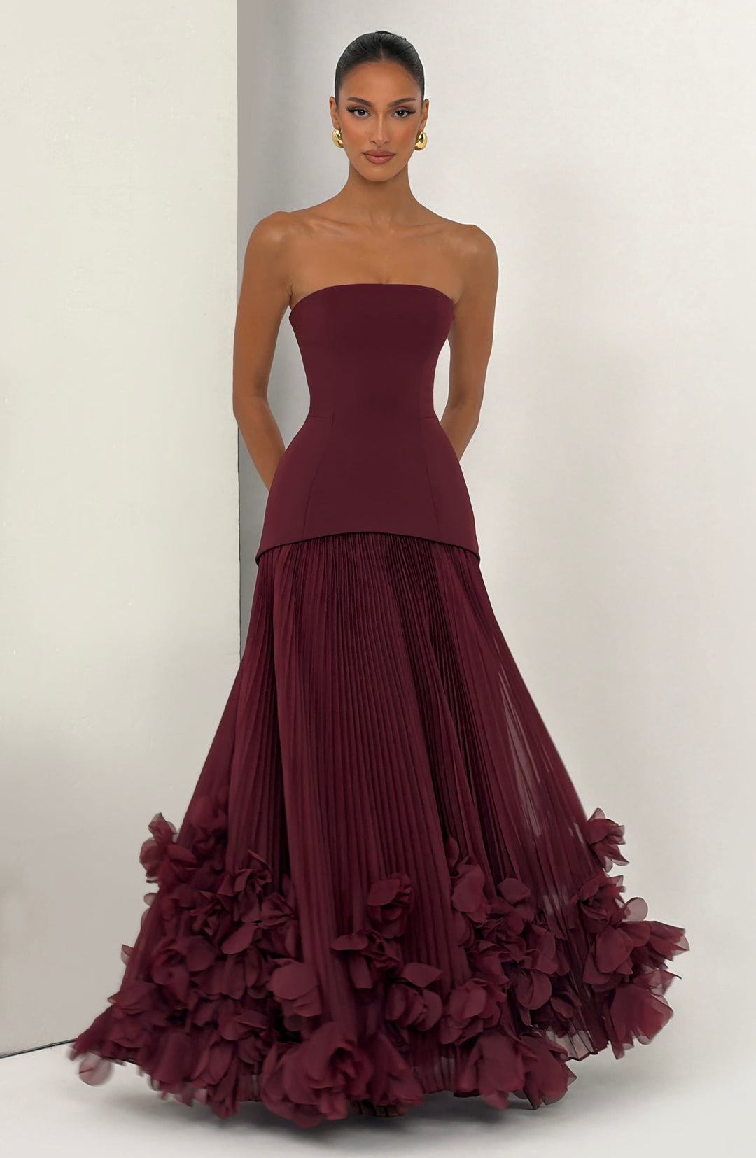 Velaena Gown in Cherry Lacquer by Clandour, product photo 7