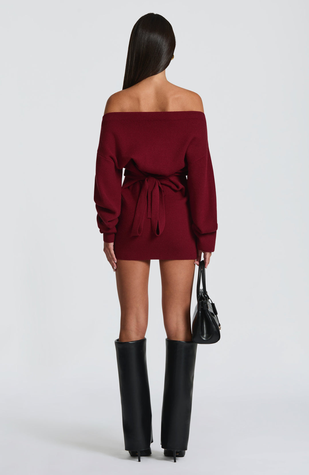 Velaette Mini Dress in Burgundy by Clandour, product photo 4