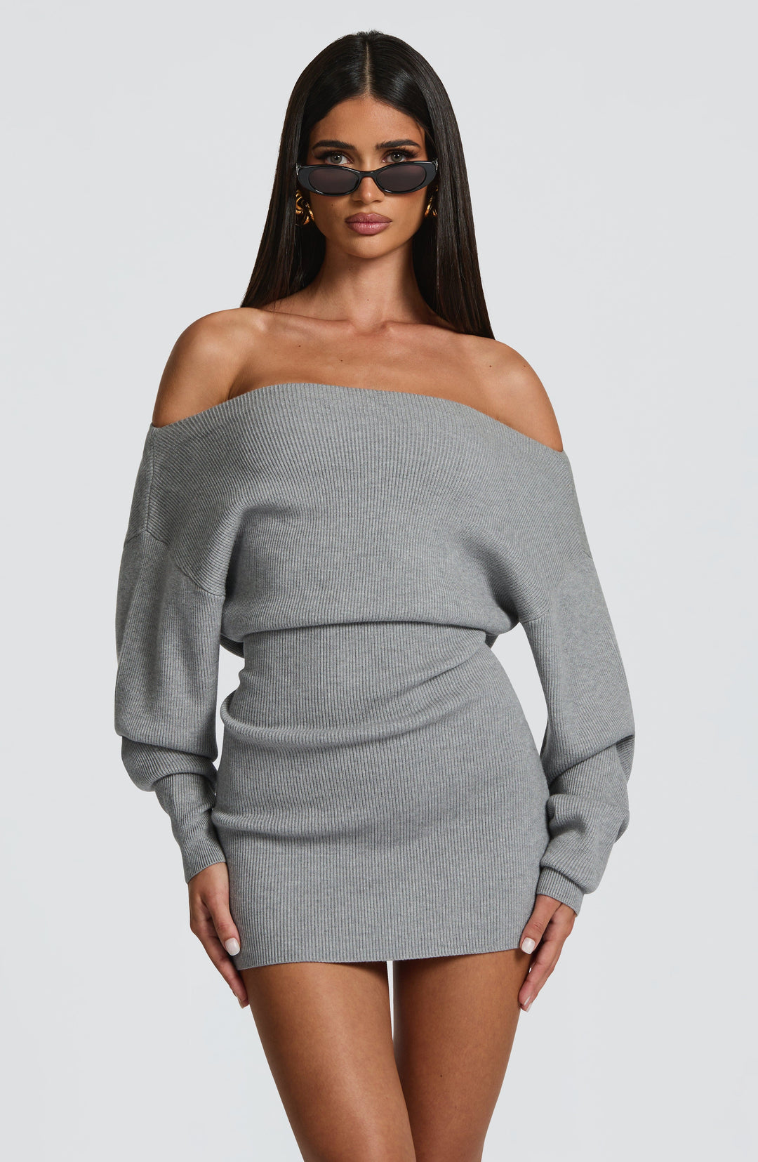 Velaette Mini Dress in Light Grey by Clandour, product photo 1
