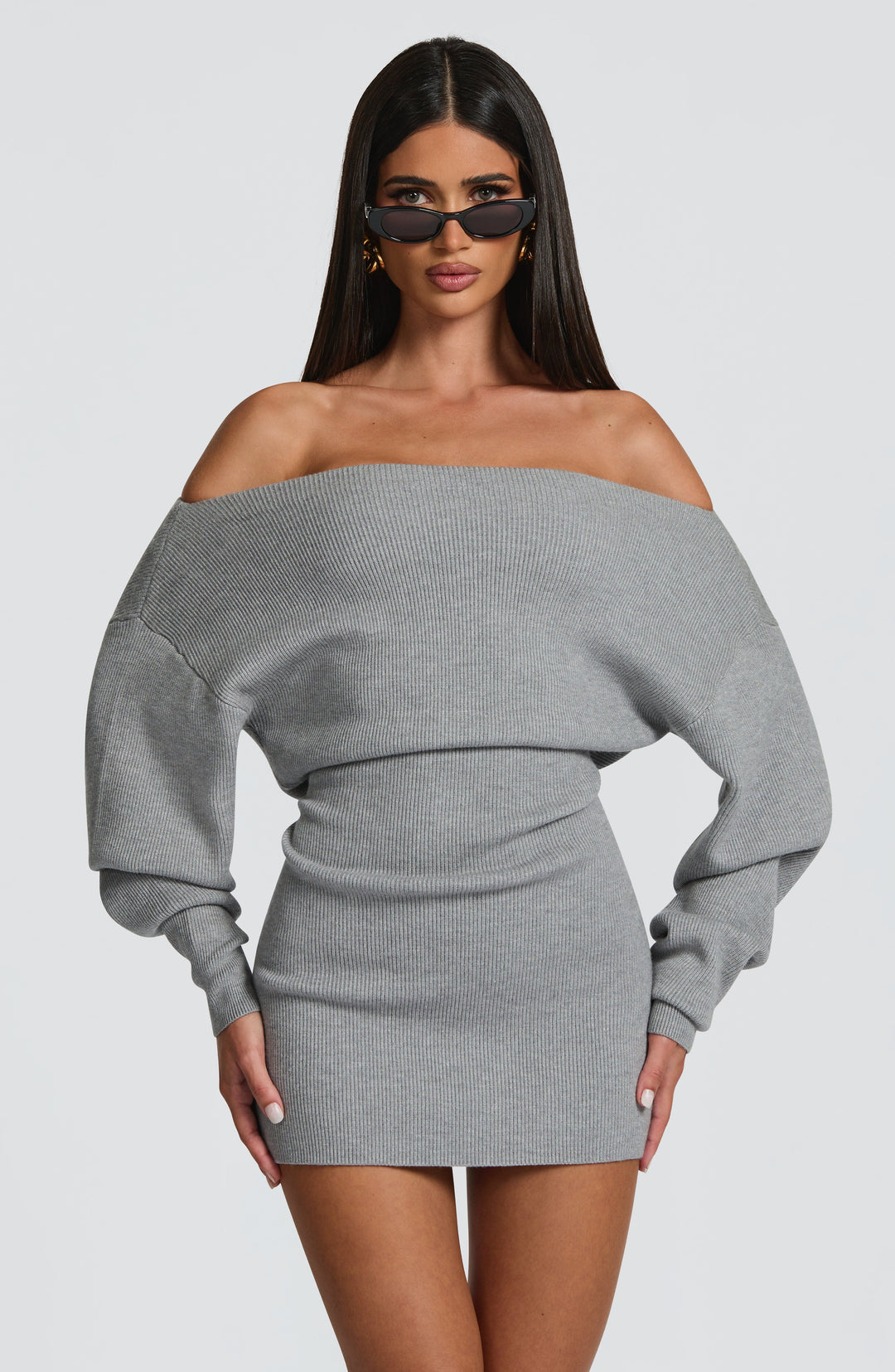 Velaette Mini Dress in Light Grey by Clandour, product photo 6