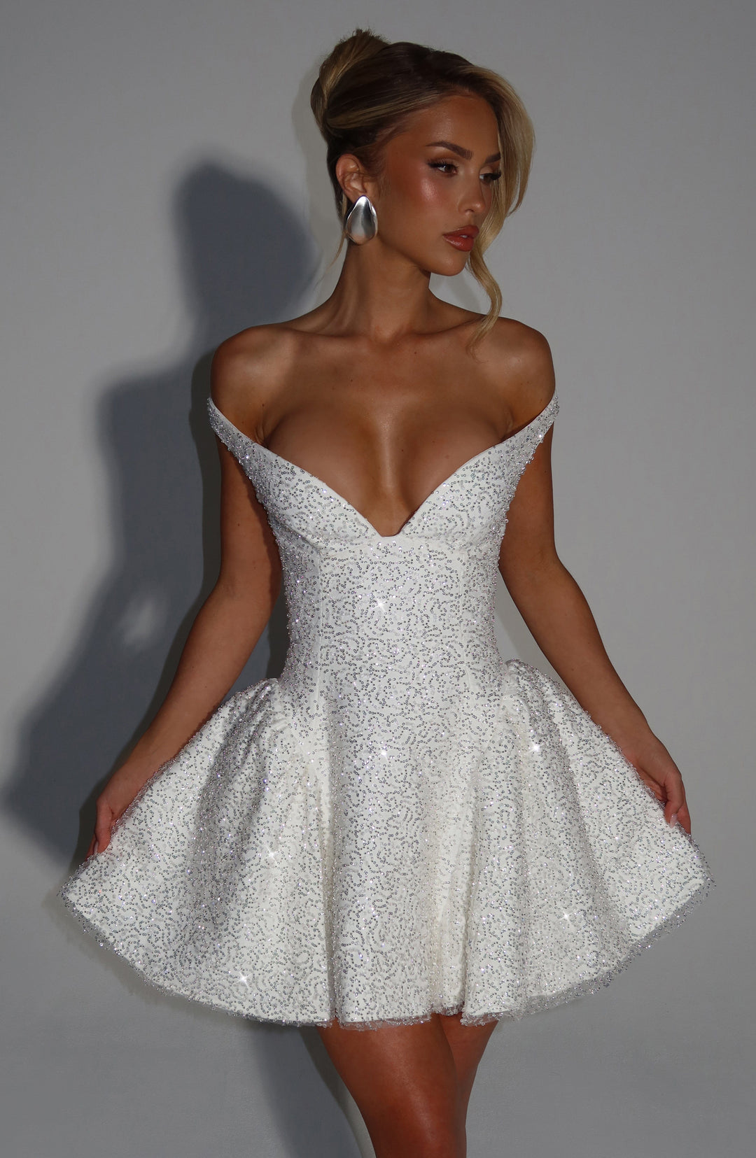 Velaia Mini Dress in Ivory by Clandour, product photo 3