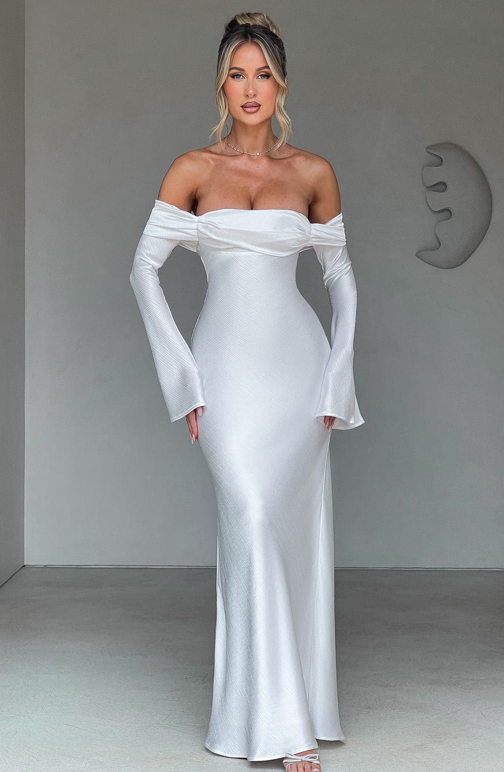 Velaise Maxi Dress in Ivory by Clandour, product photo 1