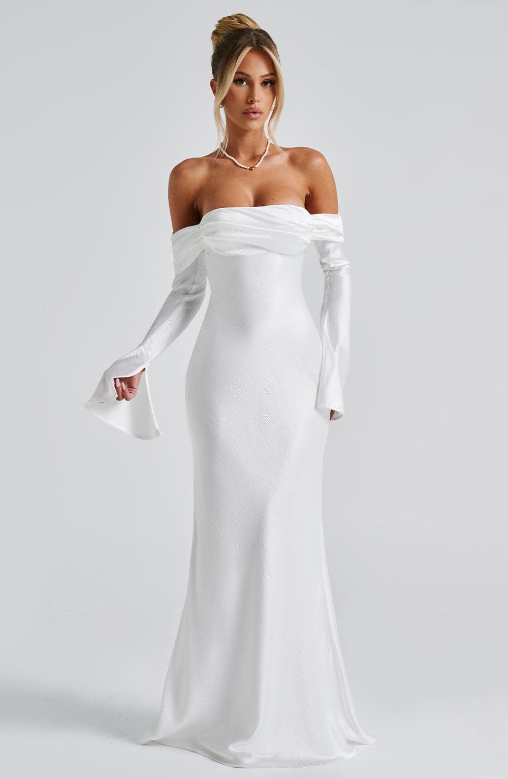 Velaise Maxi Dress in Ivory by Clandour, product photo 4