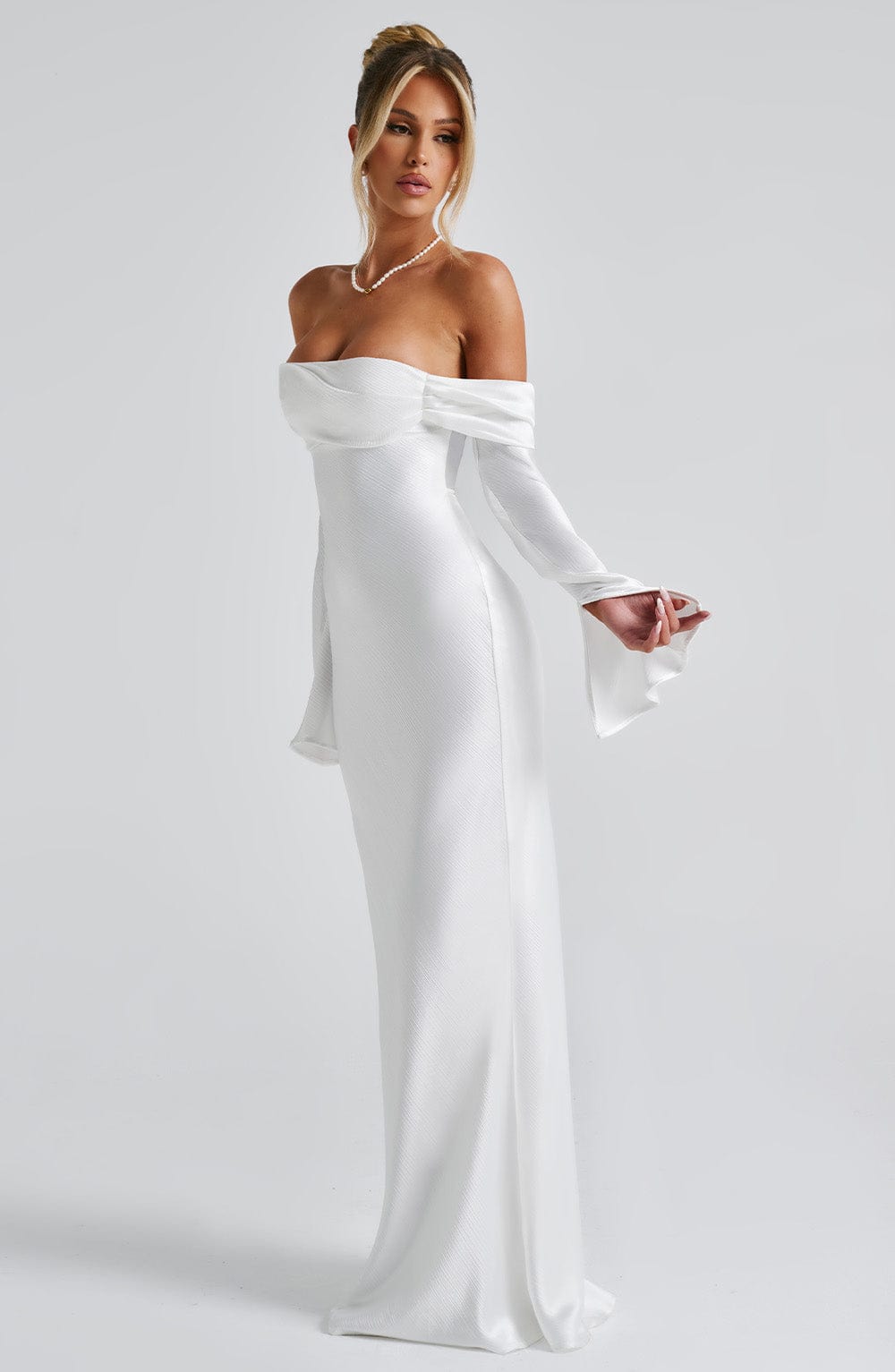 Velaise Maxi Dress in Ivory by Clandour, product photo 10