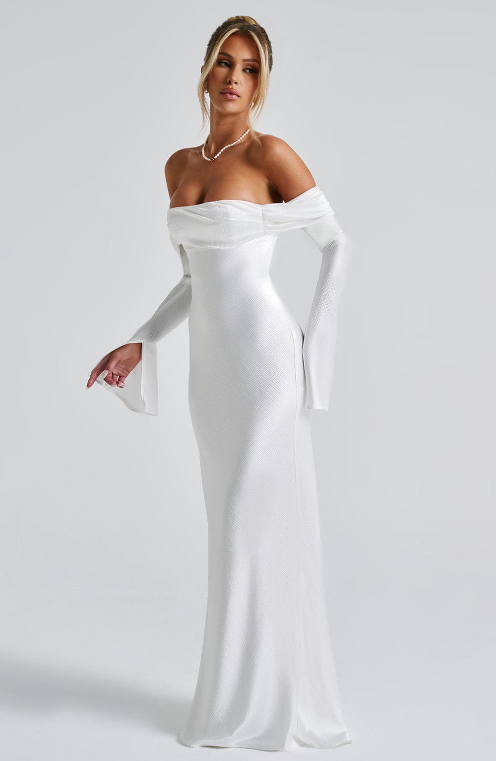 Velaise Maxi Dress in Ivory by Clandour, product photo 12