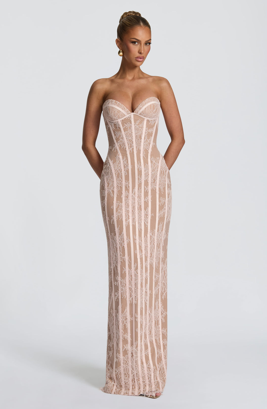Velalina Maxi Dress in Blush by Clandour, product photo 1