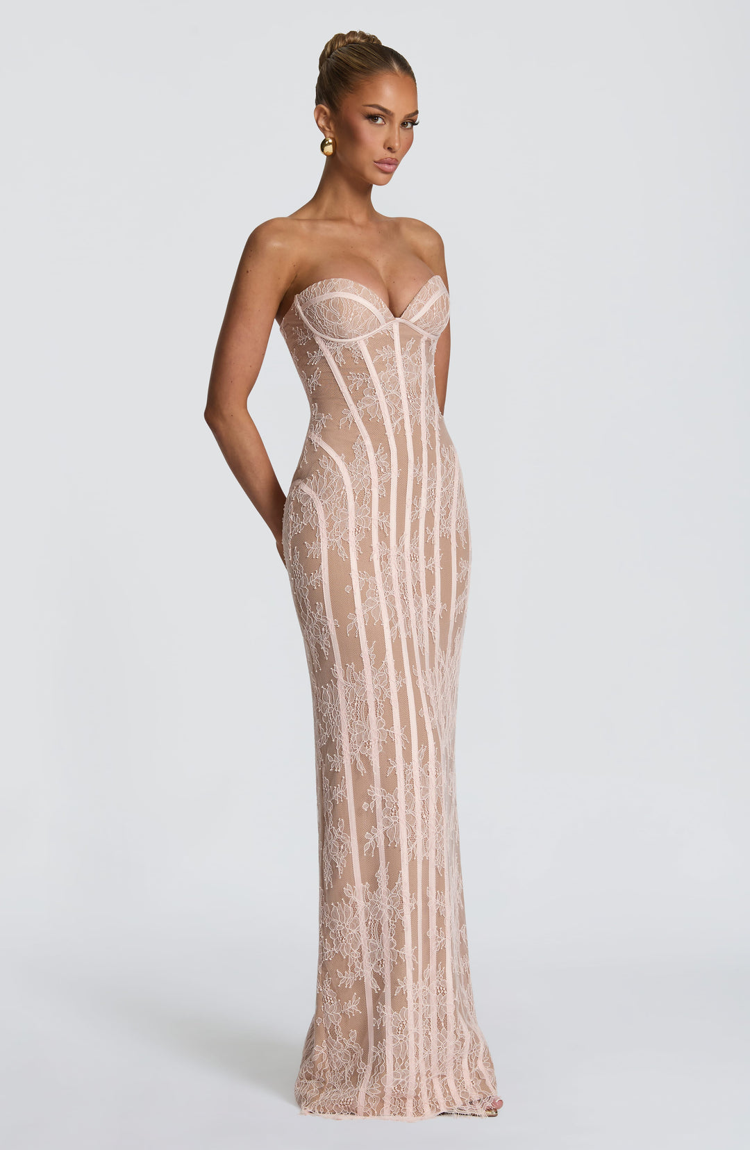 Velalina Maxi Dress in Blush by Clandour, product photo 5