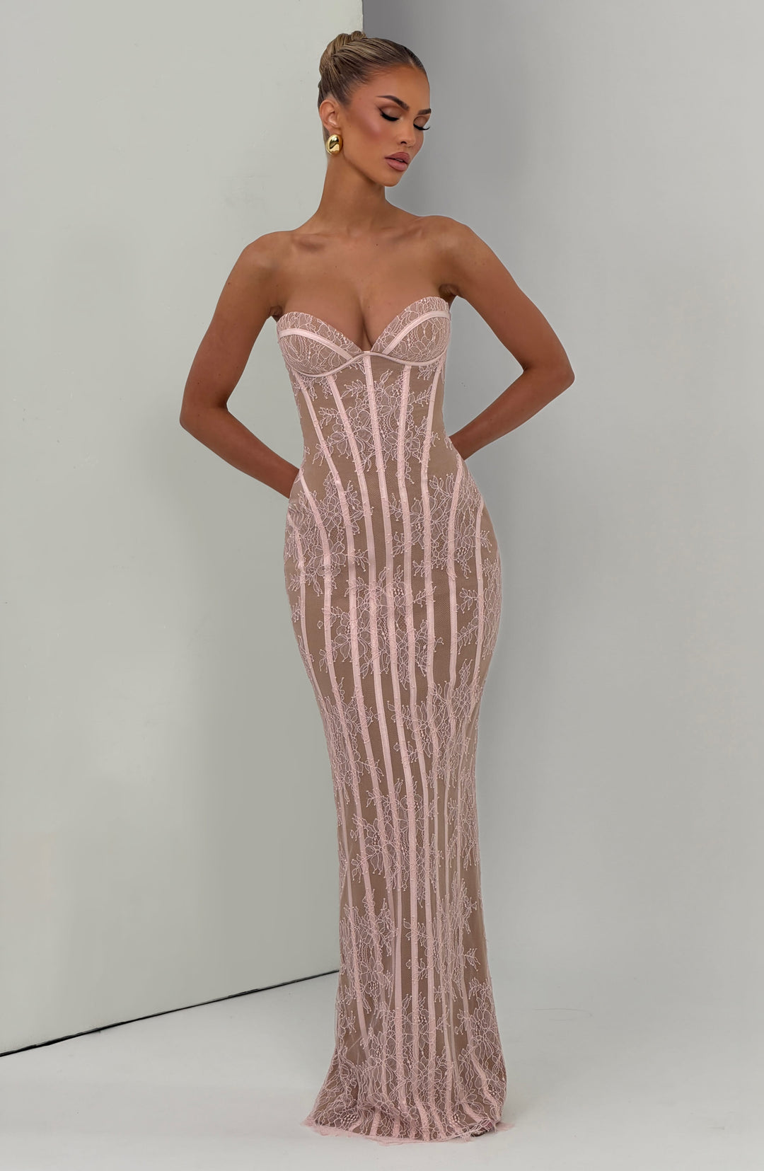 Velalina Maxi Dress in Blush by Clandour, product photo 6