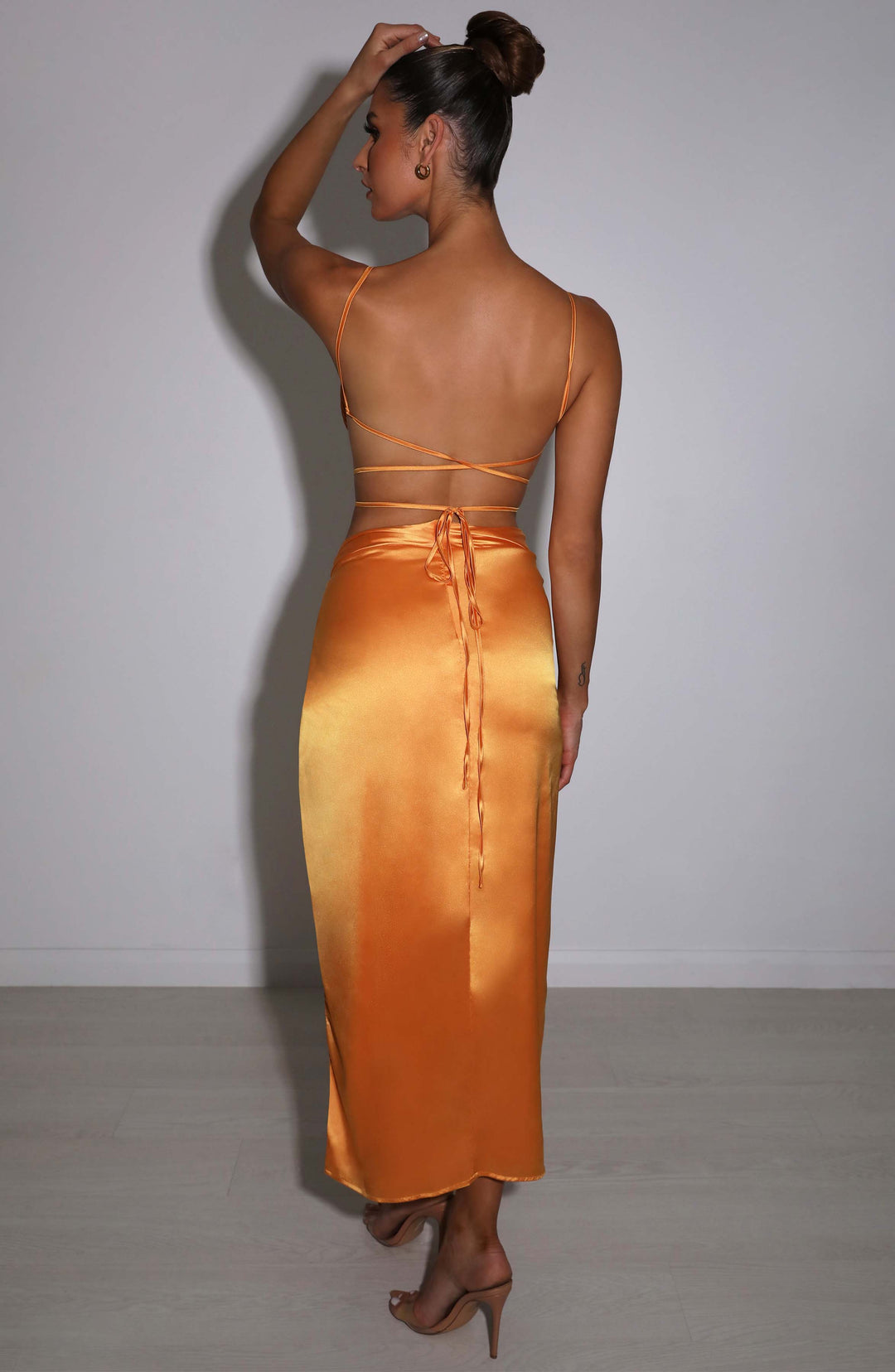 Velamira Maxi Skirt in Tangerine by Clandour, product photo 3