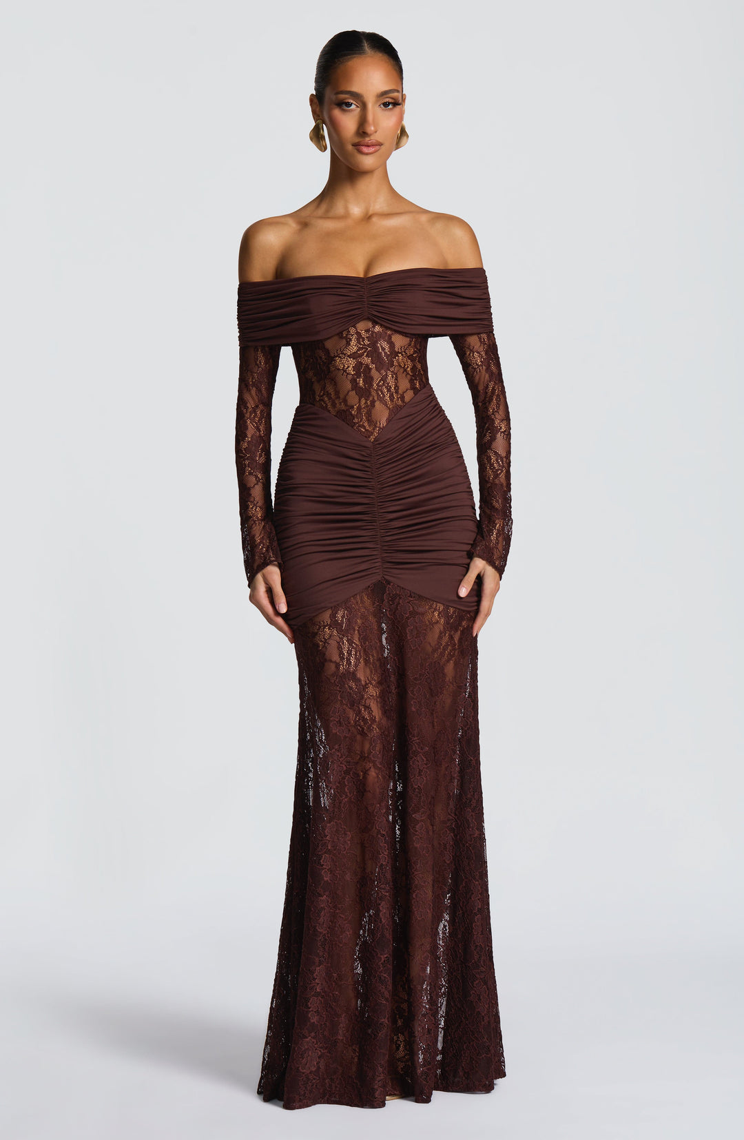 Velaora Maxi Dress in Plum Brown by Clandour, product photo 1