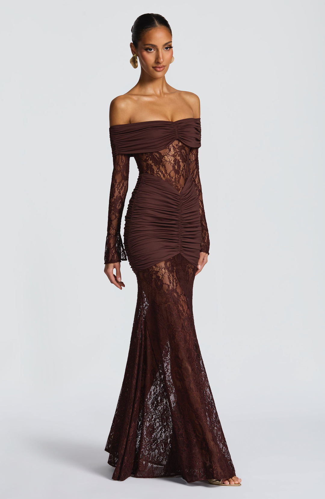 Velaora Maxi Dress in Plum Brown by Clandour, product photo 3