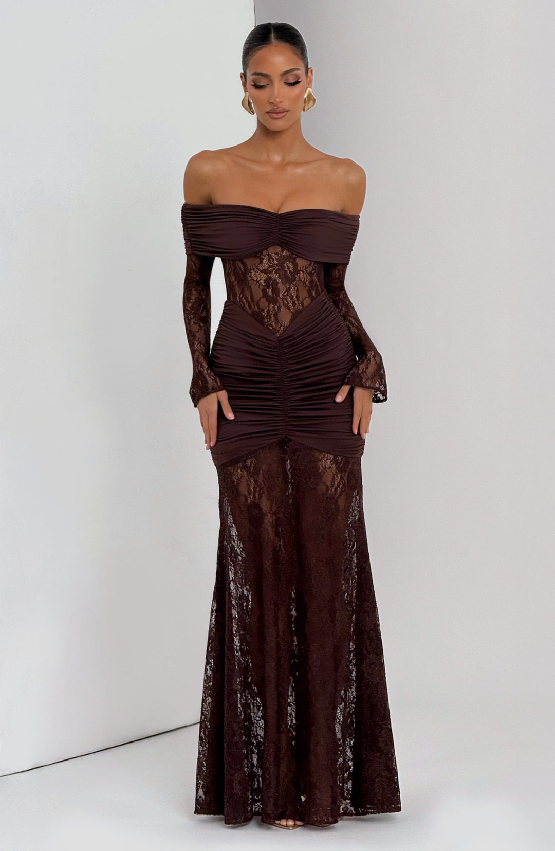 Velaora Maxi Dress in Plum Brown by Clandour, product photo 6