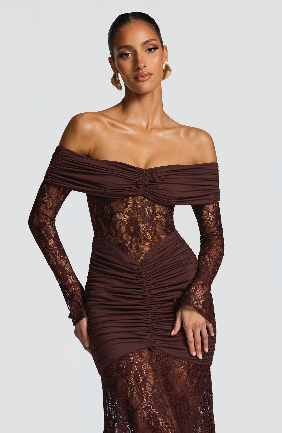 Velaora Maxi Dress in Plum Brown by Clandour, product photo 8