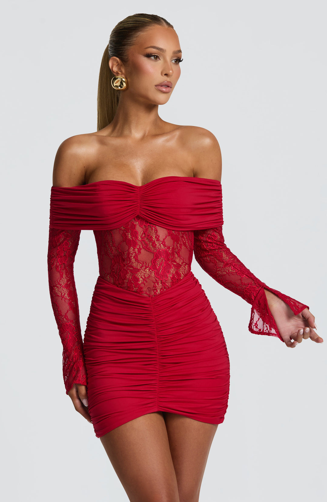 Velaora Mini Dress in Red by Clandour, product photo 3