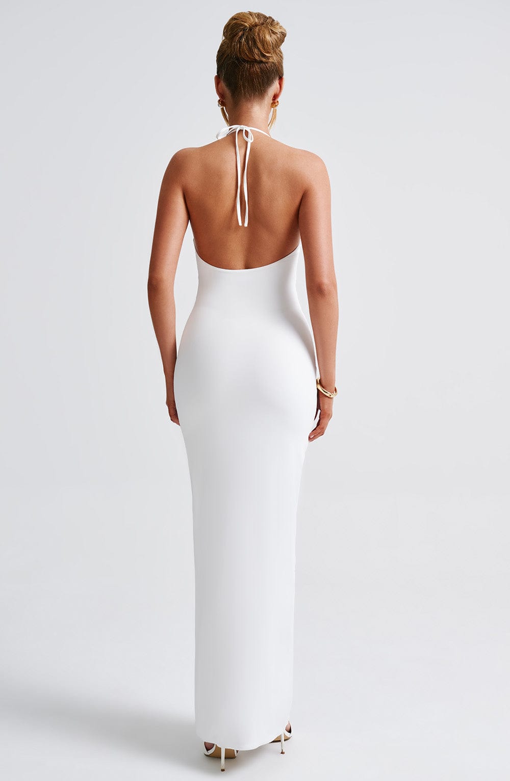 Velara Maxi Dress in White by Clandour, product photo 5