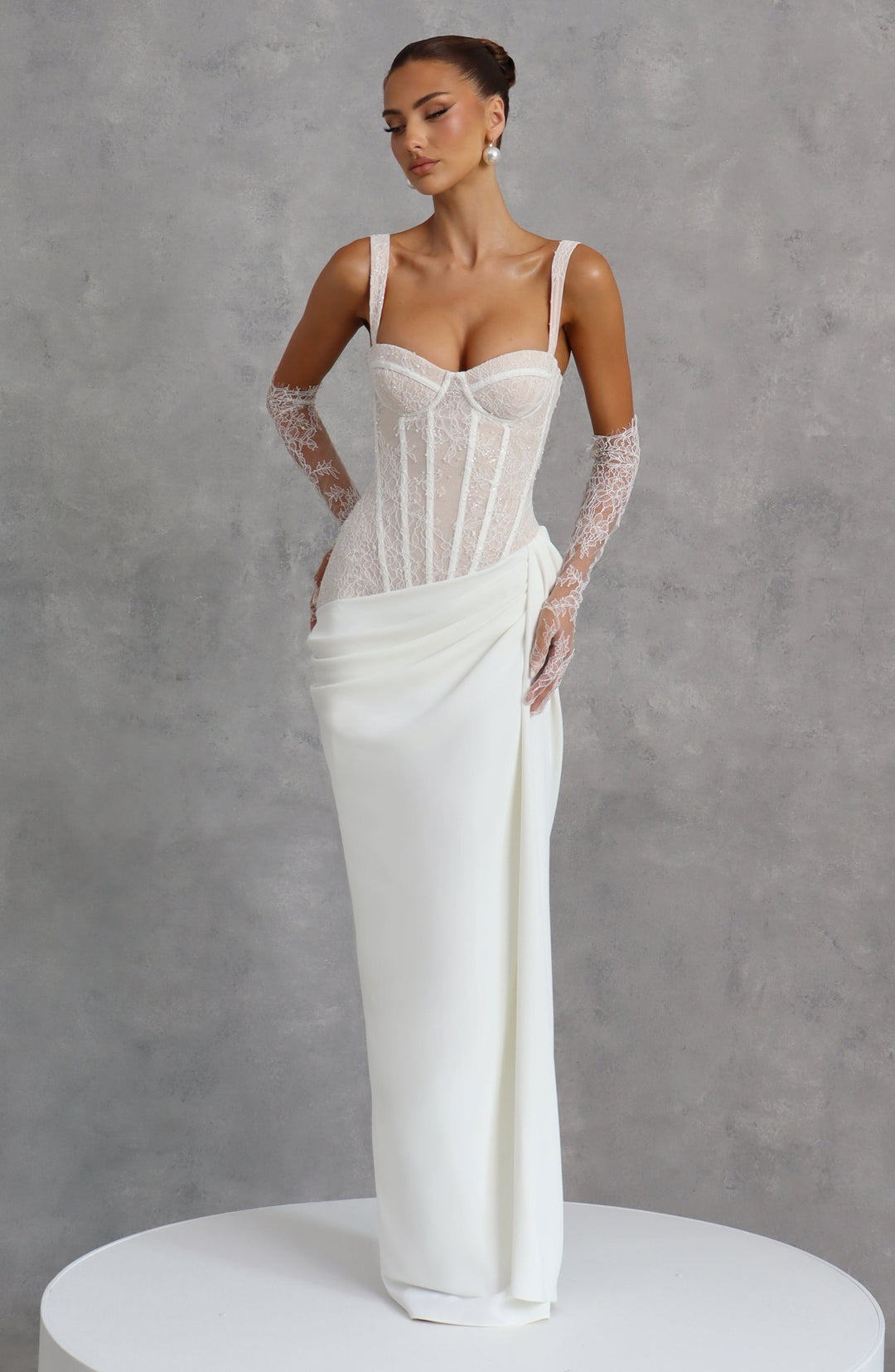 Velari Maxi Dress in Ivory by Clandour, product photo 9
