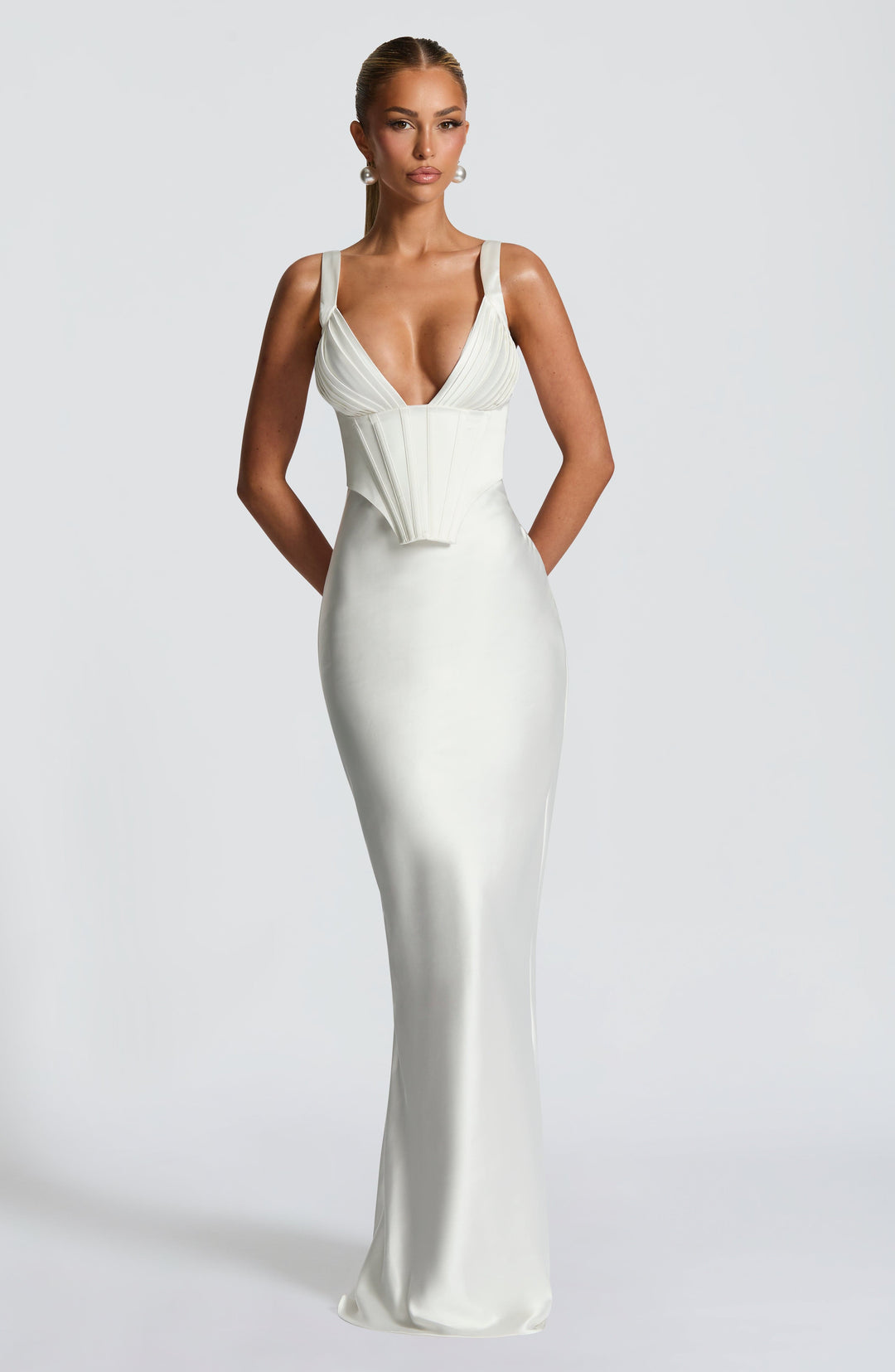 Velayne Maxi Dress in Ivory by Clandour, product photo 1