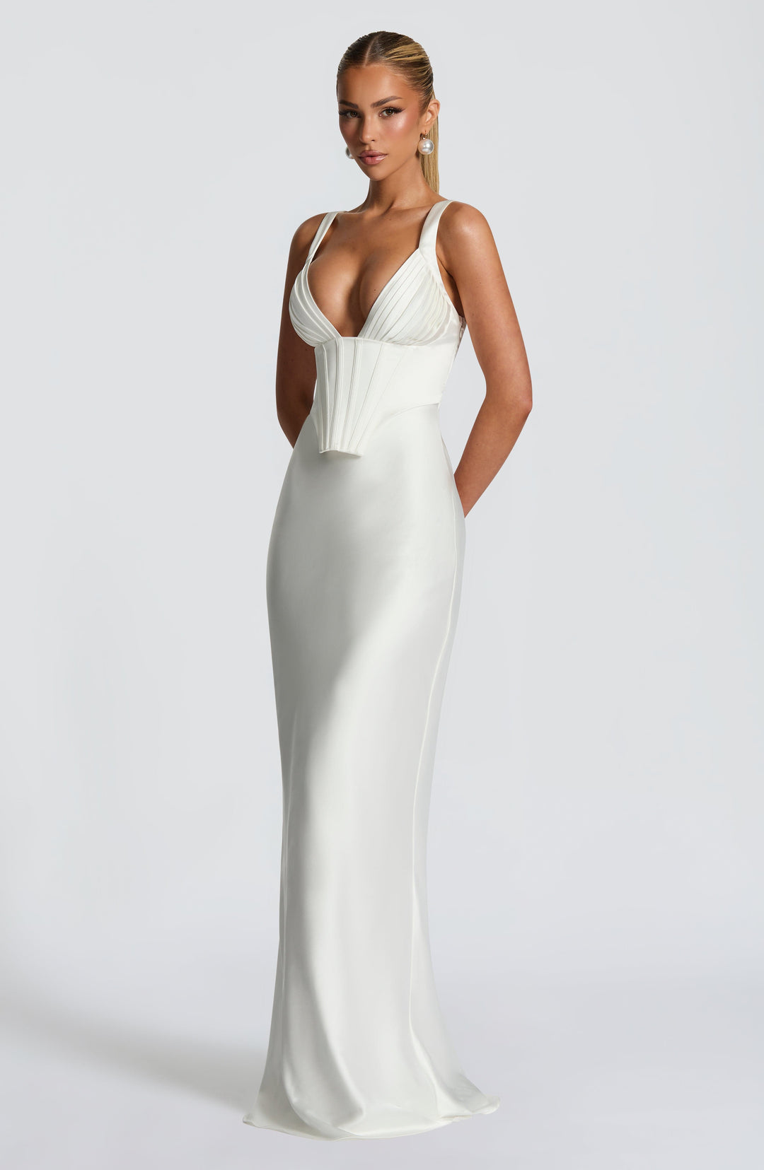 Velayne Maxi Dress in Ivory by Clandour, product photo 3