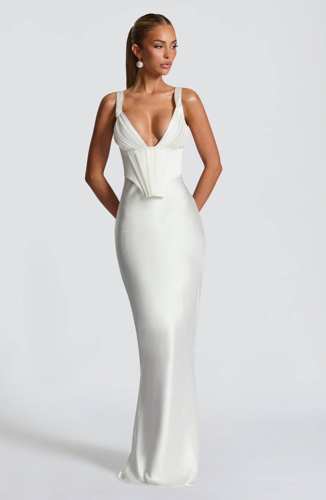 Velayne Maxi Dress in Ivory by Clandour, product photo 5