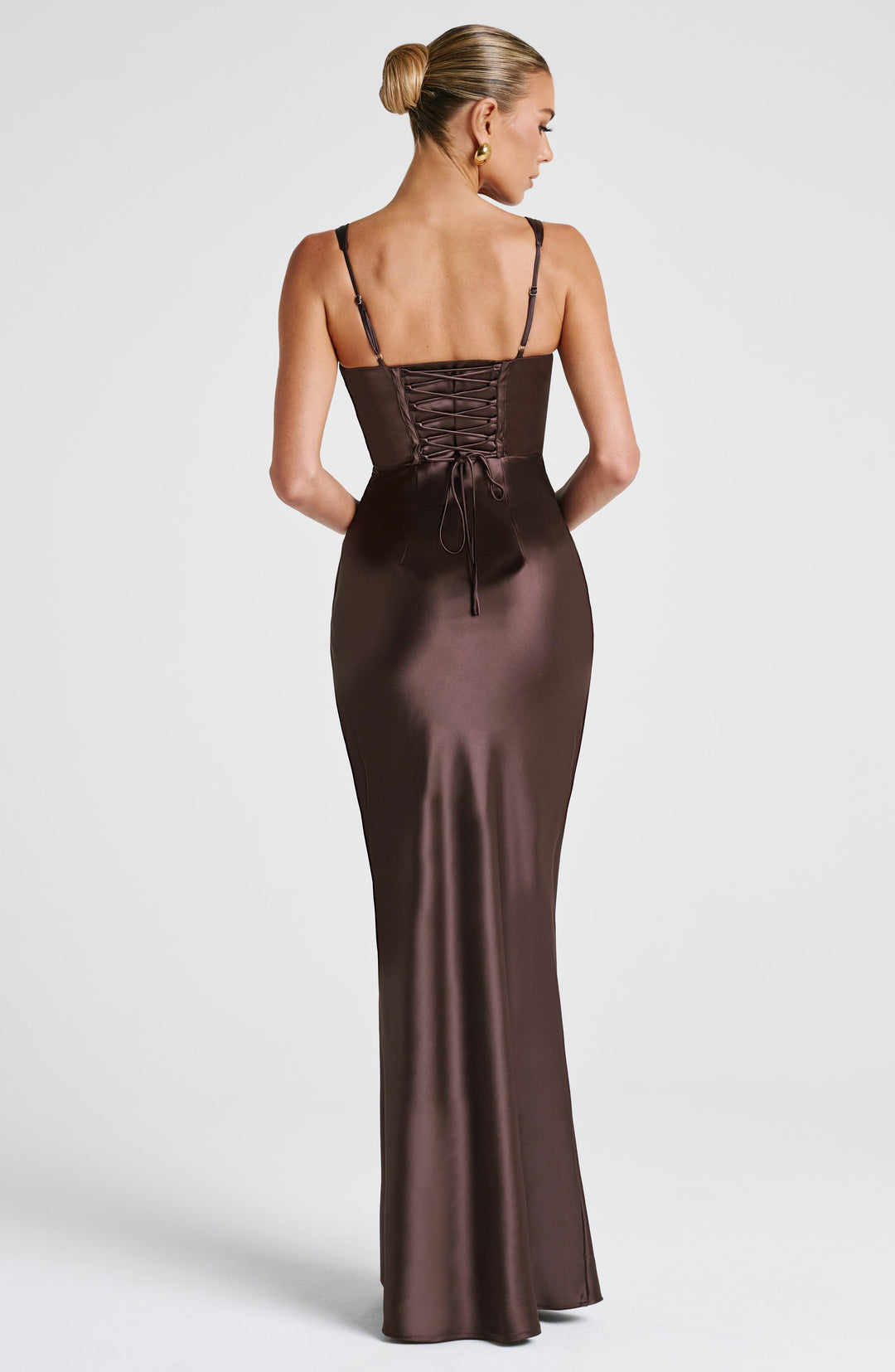 Velayne Maxi Dress in Plum Brown by Clandour, product photo 3