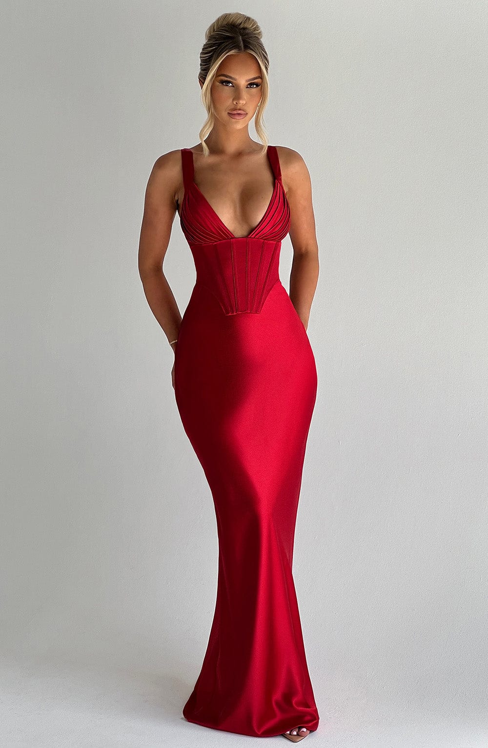 Velayne Maxi Dress in Red by Clandour, product photo 3
