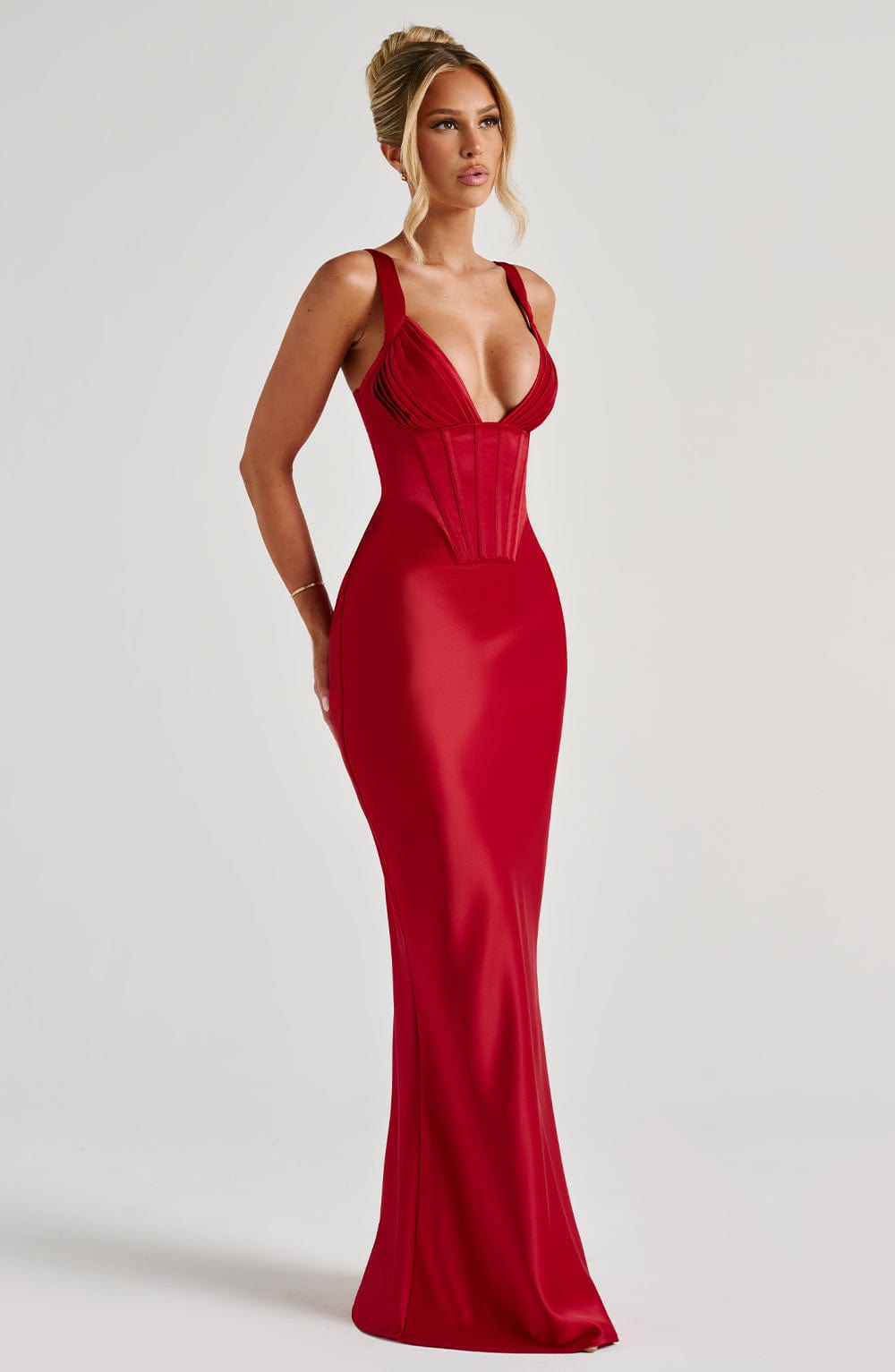 Velayne Maxi Dress in Red by Clandour, product photo 5