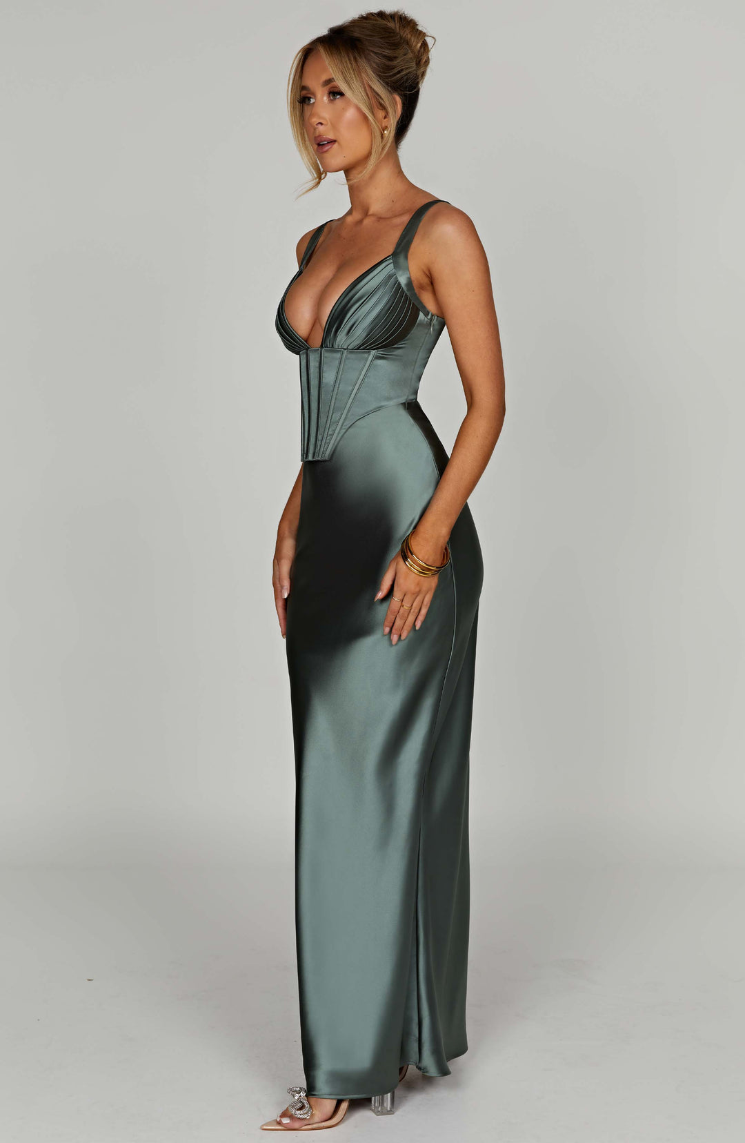Velayne Maxi Dress in Sage by Clandour, product photo 4