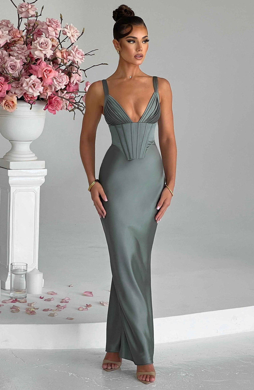 Velayne Maxi Dress in Sage by Clandour, product photo 5