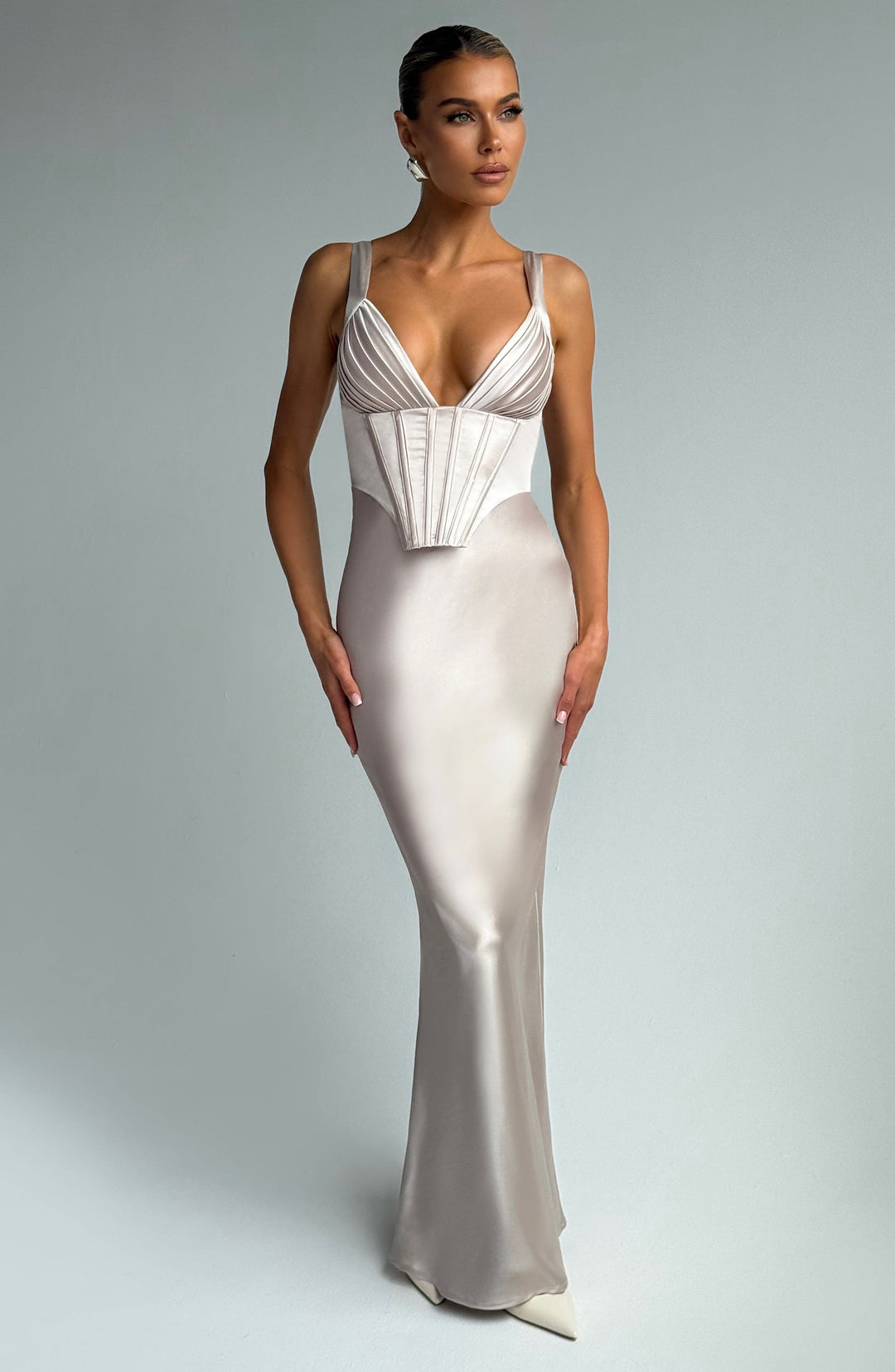 Velayne Maxi Dress in Shell by Clandour, product photo 4