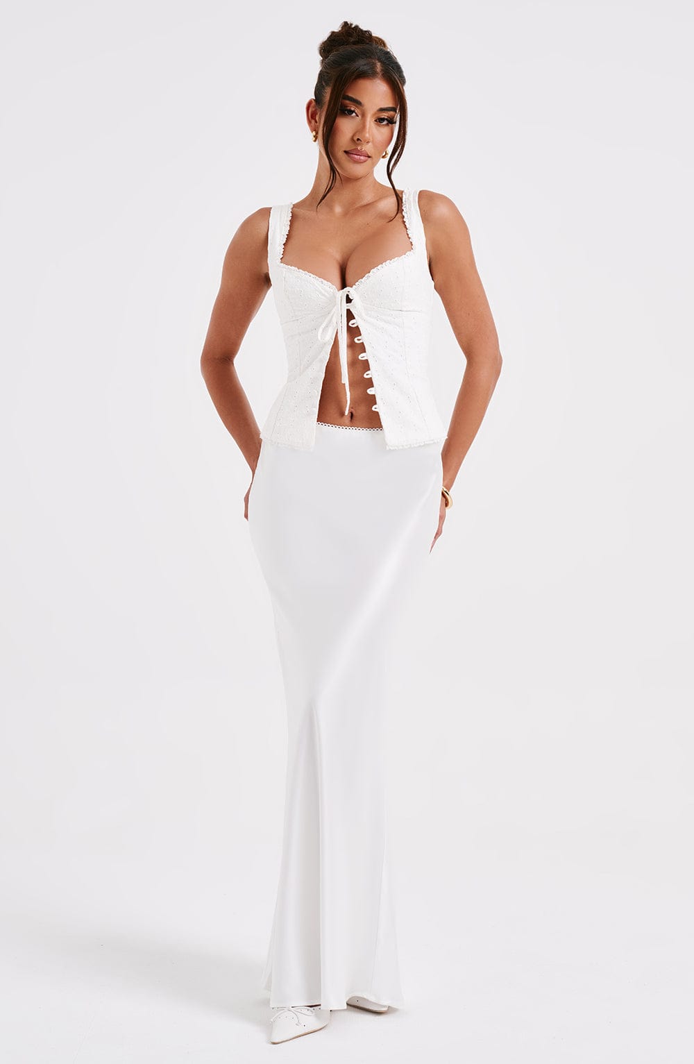 Willaelia Maxi Skirt in Ivory by Clandour, product photo 4