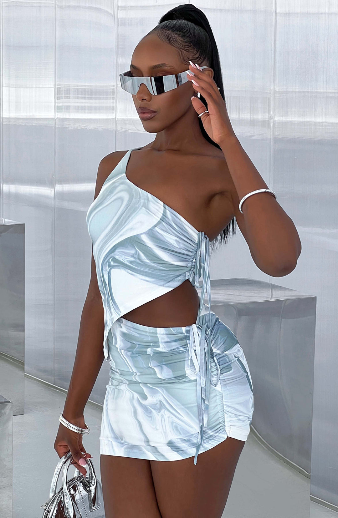 Willaena Top in Grey Haze Print by Clandour, product photo 12