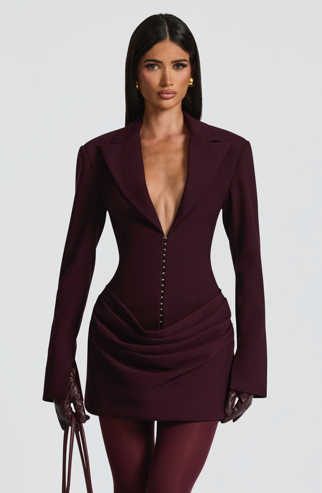 Willaessa Mini Dress in Plum by Clandour, product photo 1