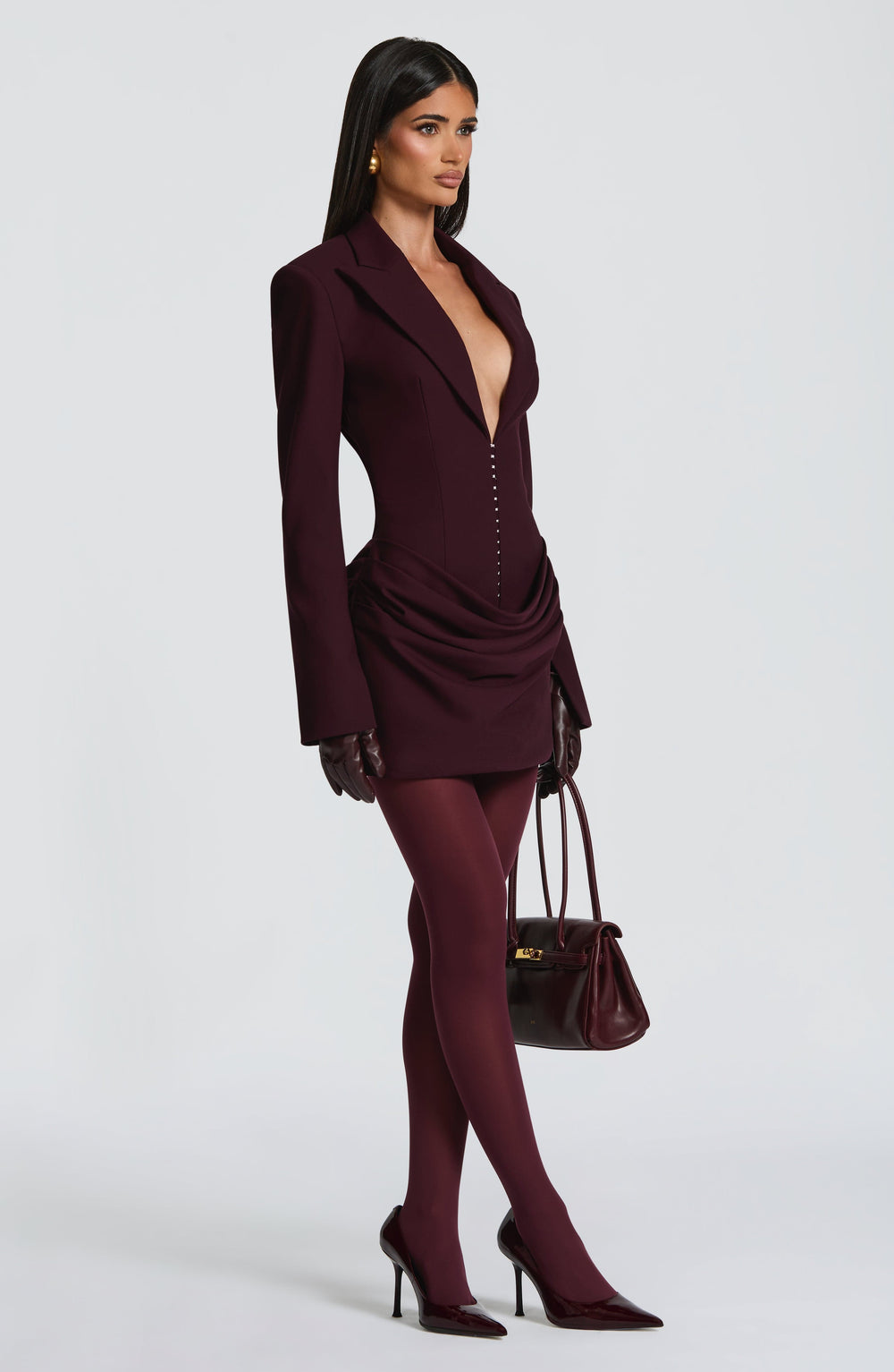 Willaessa Mini Dress in Plum by Clandour, product photo 2
