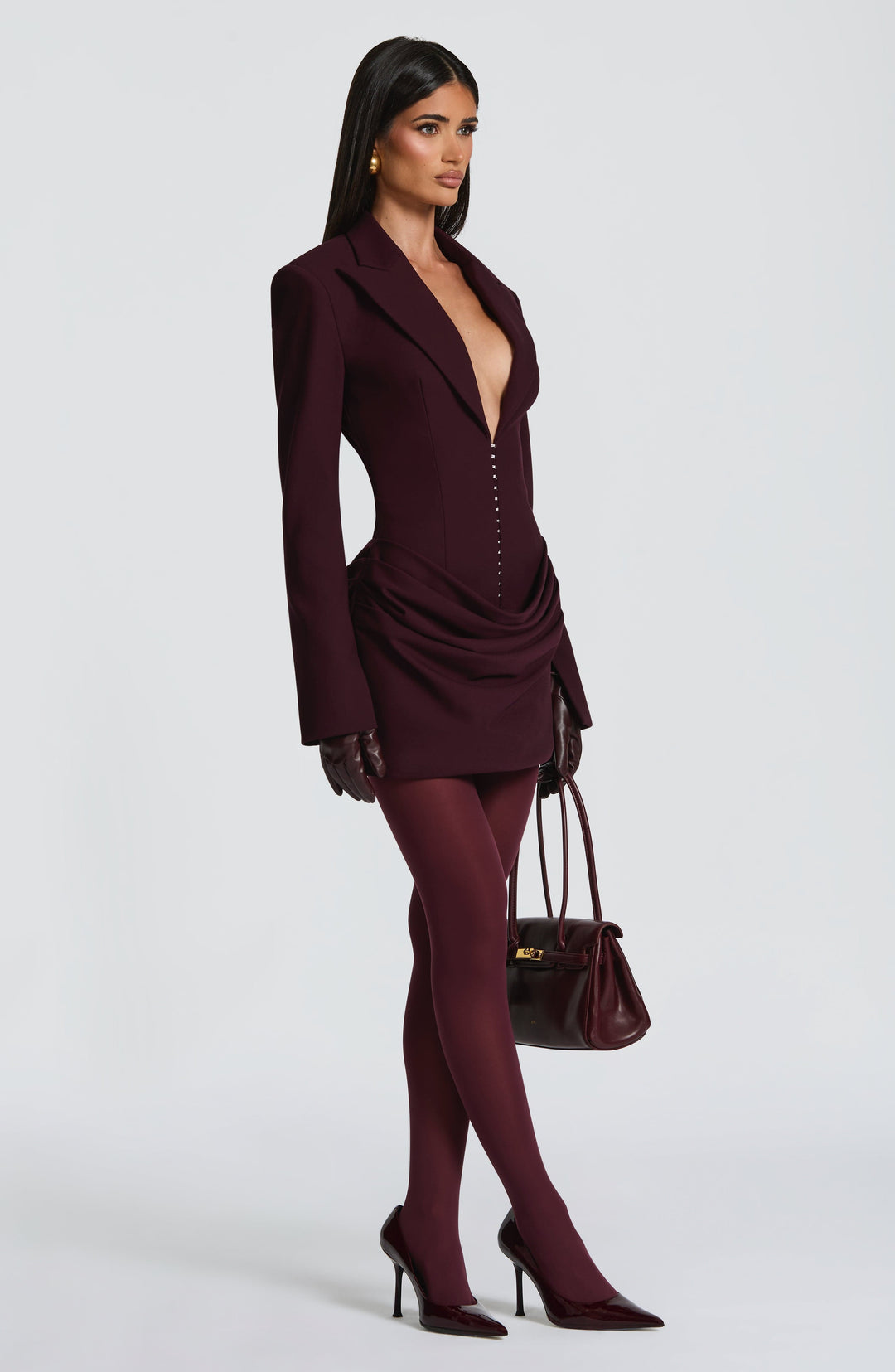Willaessa Mini Dress in Plum by Clandour, product photo 2