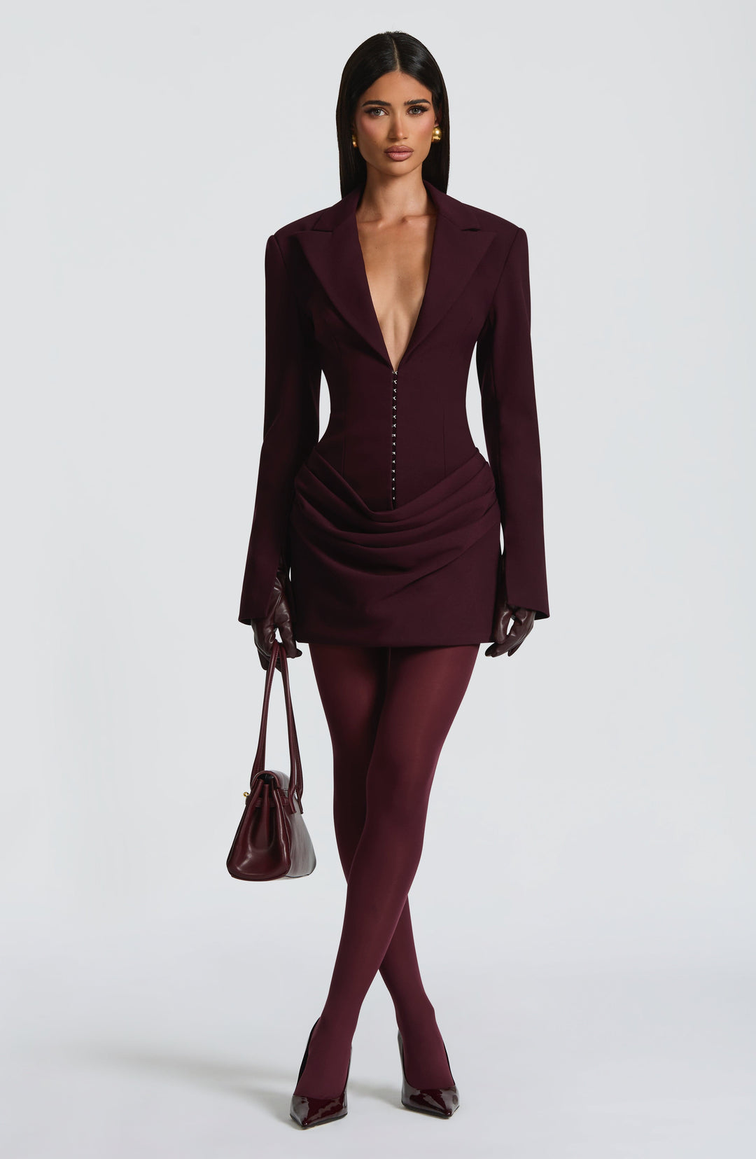 Willaessa Mini Dress in Plum by Clandour, product photo 4