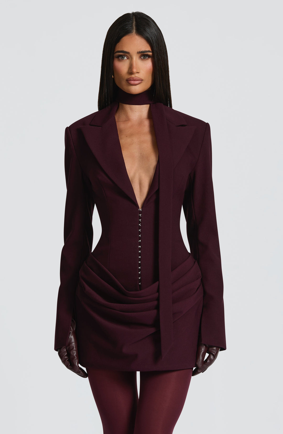 Willaessa Mini Dress in Plum by Clandour, product photo 5